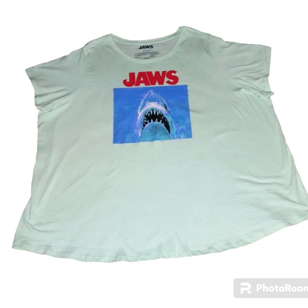 Jaws Horror Movie Mint Green Shark Tee T Shirt Women's Plus Size 4X Nwot